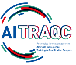 Logo of the AITRAQC project with the subline "regional innovation center artificial intelligence & qualification campus"