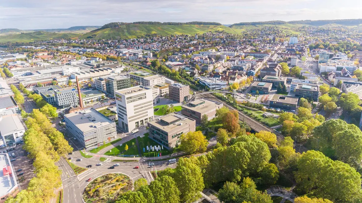 Drohnenaufnahme des TUM Campus Heilbronn