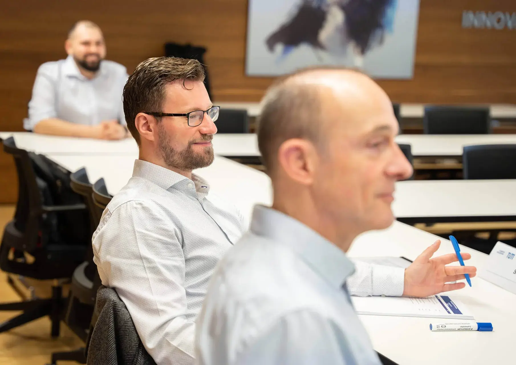 Männer bei einem Seminar am TUM Campus Heilbronn